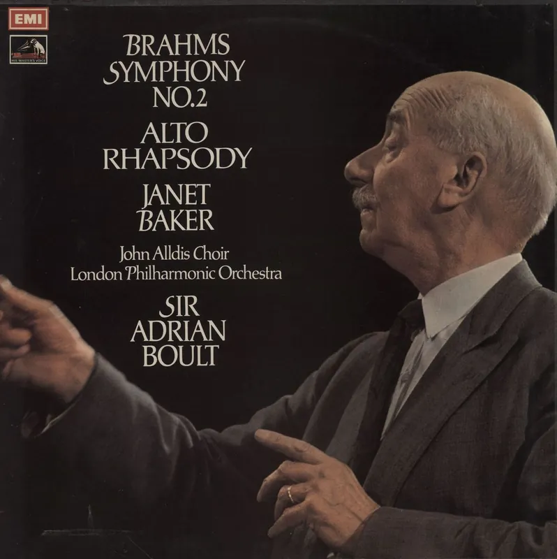 Free Shipping Johannes Brahms Symphony No. 2 & Alto Rhapsody - b&w stamp - non-flipback UK Vinyl LP