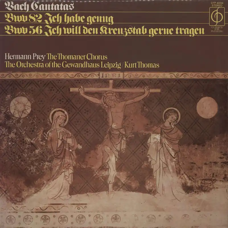 Crafted Hermann Prey Bach Cantatas: Bwv 82 "Ich Habe Genug" & Bwv 56 "Ich Will Den Kreuzstab Gerne Tragen" UK Vinyl LP