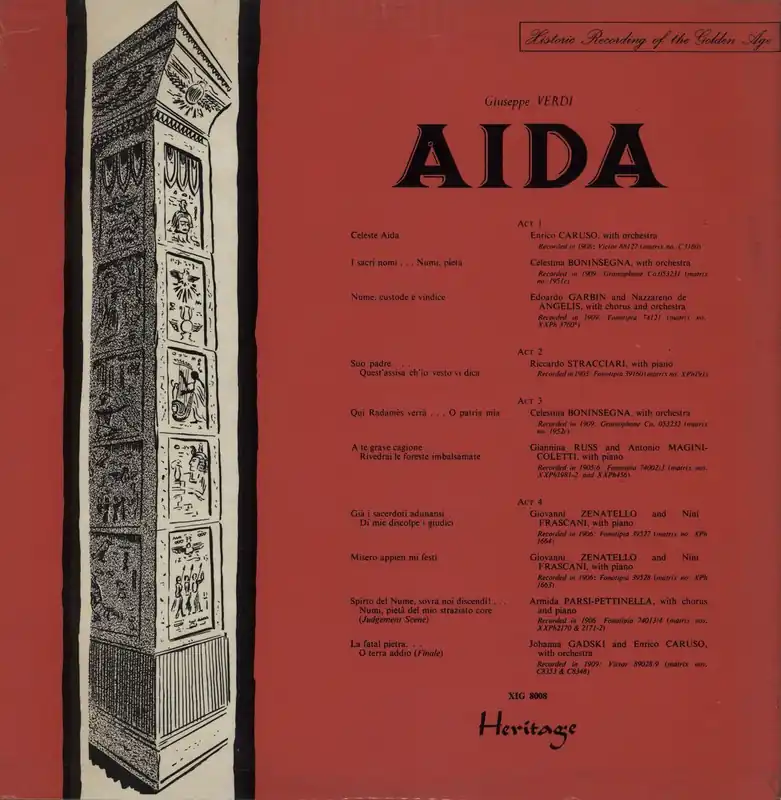 Giuseppe Verdi Aida UK Vinyl LP Final Sale