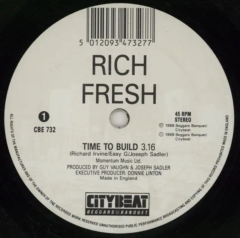 Richard Irvine Time To Build UK 7" vinyl Special Discount