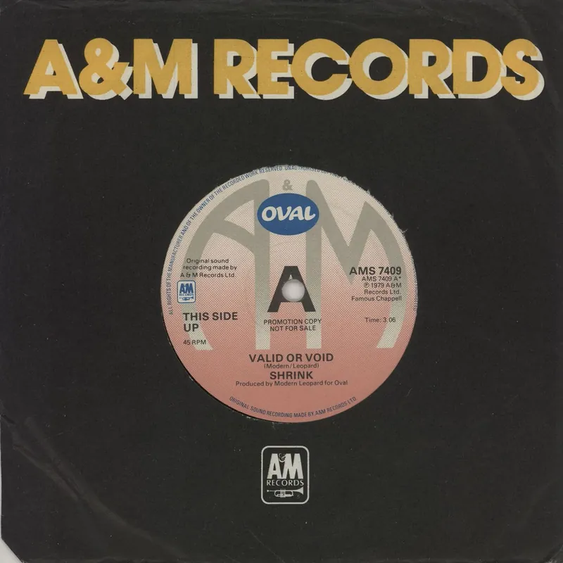 Exclusive Shrink Valid Or Void - A Label UK Promo 7" vinyl