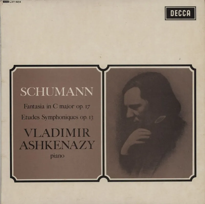 Vladimir Ashkenazy Schumann: Fantasia In C Major Op. 17 / Etudes Symphoniques Op. 13 UK Vinyl LP Exclusive Offer