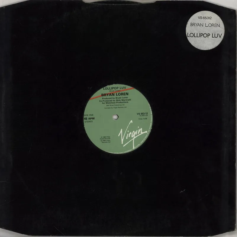 Bryan Loren Lollipop Luv UK 12" vinyl Free Shipping