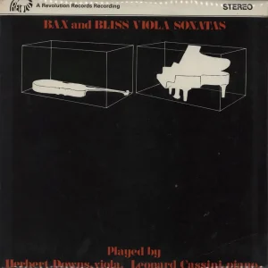 Herbert Downs & Leonard Cassini Bax And Bliss Viola Sonatas UK Vinyl LP Worldwide Shipping