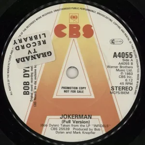 Exclusive Bob Dylan Jokerman - 'A' Label - Granada UK 7" vinyl