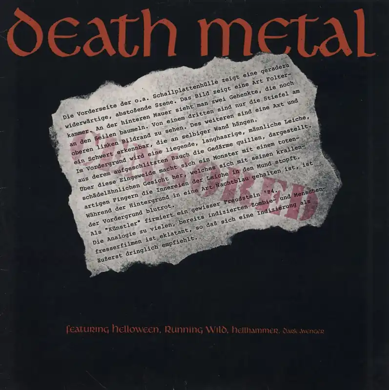 Next Day Delivery Various-Rock & Metal Death Metal - Censored Sleeve German Vinyl LP