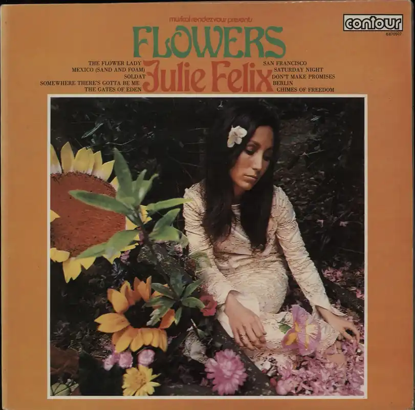 Julie Felix Flowers UK Vinyl LP Handmade
