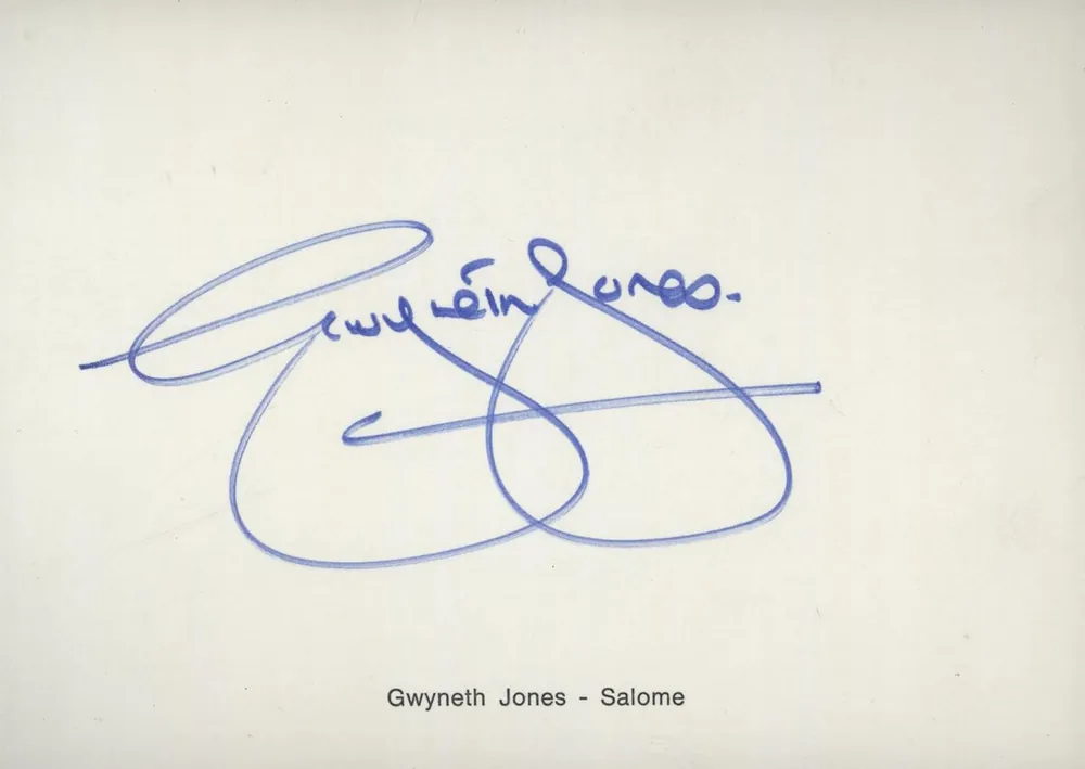 Gwyneth Jones Autographed Photocard UK Memorabilia Cheap