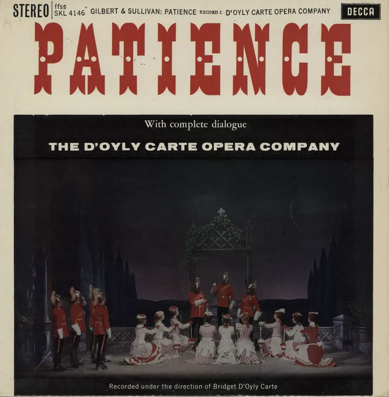 The D'Oyly Carte Opera Company Patience UK 2-LP vinyl set Low Price