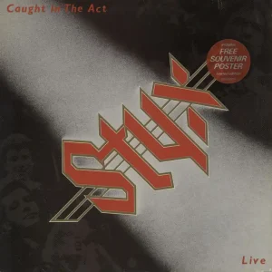 New Arrival Styx Caught In The Act - Stickered + Poster + promo stamp UK 2-LP vinyl set
