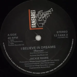Jackie Rawe I Believe In Dreams UK 12" vinyl Free Shipping