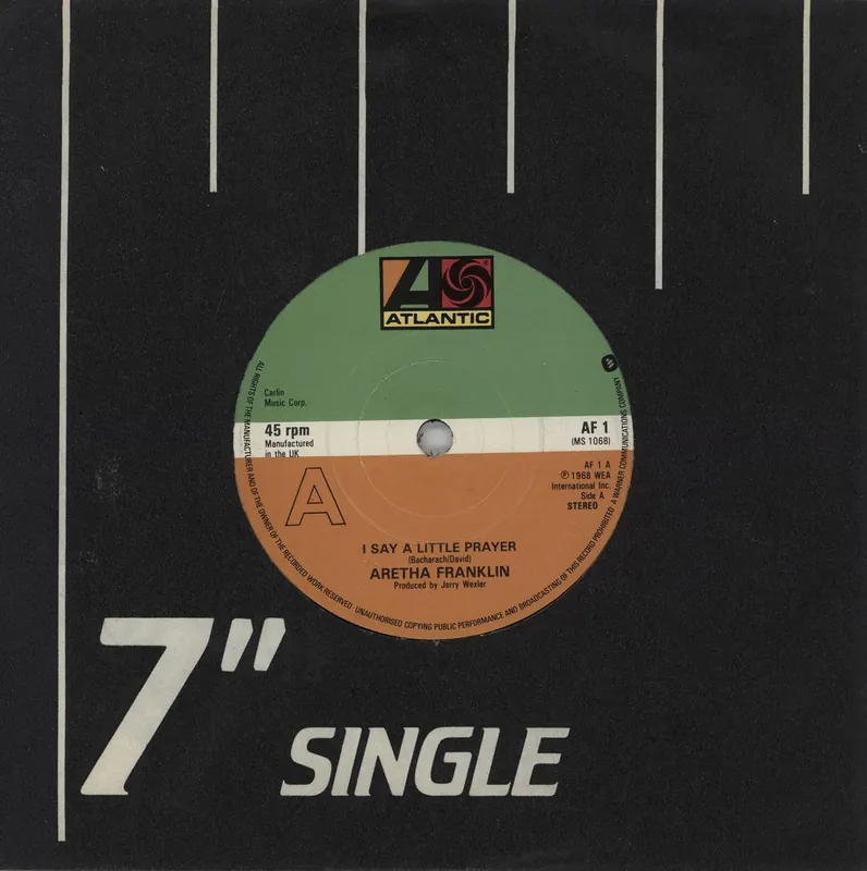 Warranty Included Aretha Franklin I Say A Little Prayer UK 7" vinyl