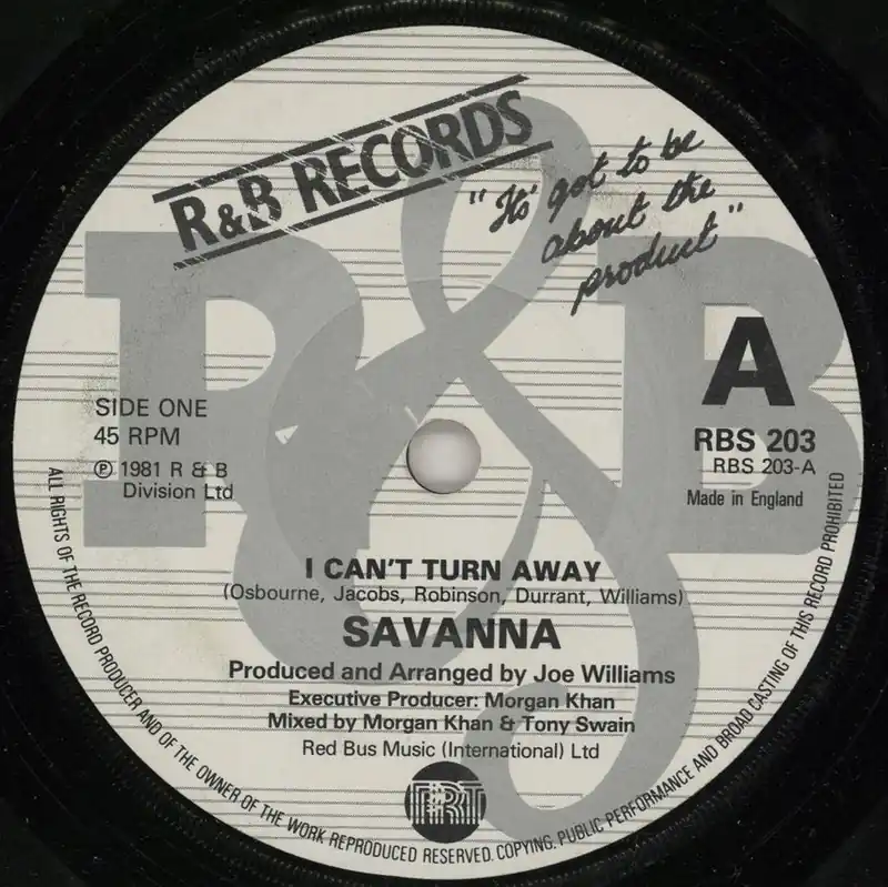 Top Rated Savanna I Can't Turn Away UK 7" vinyl