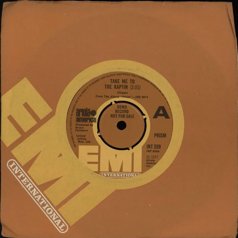 Prism (Canadian) Take Me To The Kaptin UK Promo 7" vinyl Affordable