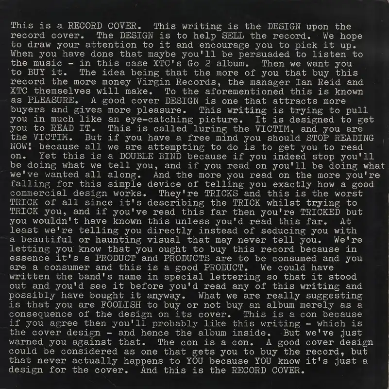 XTC Go 2 - EX UK Vinyl LP Warranty Included