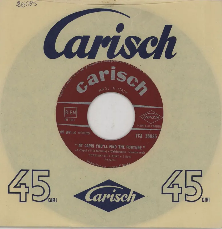 High Quality Peppino Di Capri At Capri You'll Find The Fortune + Company Sleeve Italian 7" vinyl