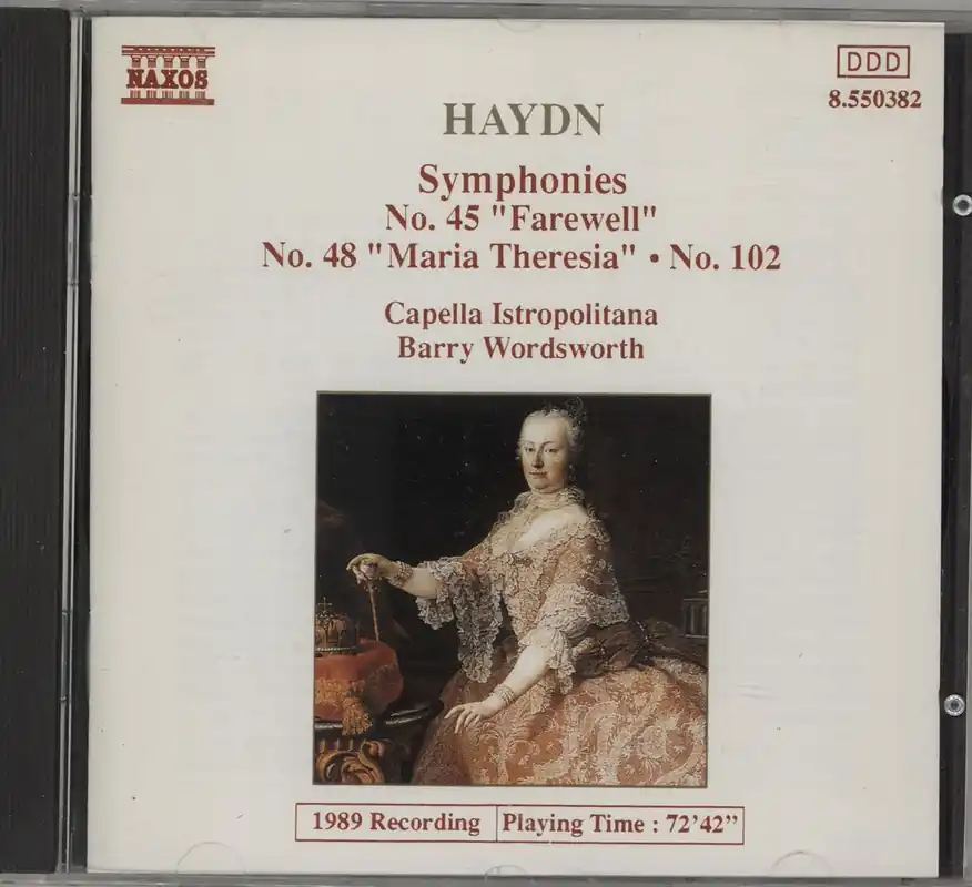 Franz Joseph Haydn Symphonies No.45 "Farewell / No.48 "Maria Theresia" / No.102 German CD album Discount