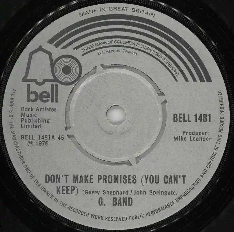 Same Day Shipping The Glitter Band Don't Make Promises (You Can't Keep) UK 7" vinyl