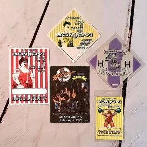Limited Offer Bon Jovi Set Of Five Tour Passes US Tour pass