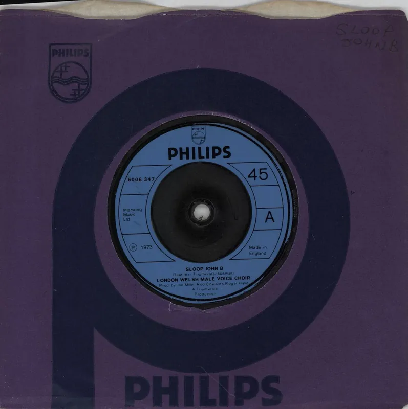 Don’t Miss Out London Welsh Male Voice Choir Sloop John B UK 7" vinyl