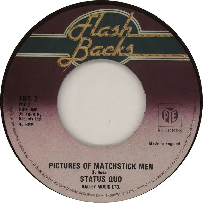 Warranty Included Status Quo Pictures Of Matchstick Men - wide UK 7" vinyl