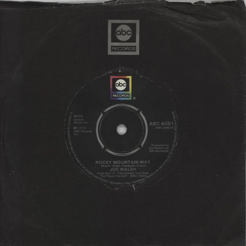 Joe Walsh Rocky Mountain Way - 4 Pr UK 7" vinyl Brand New