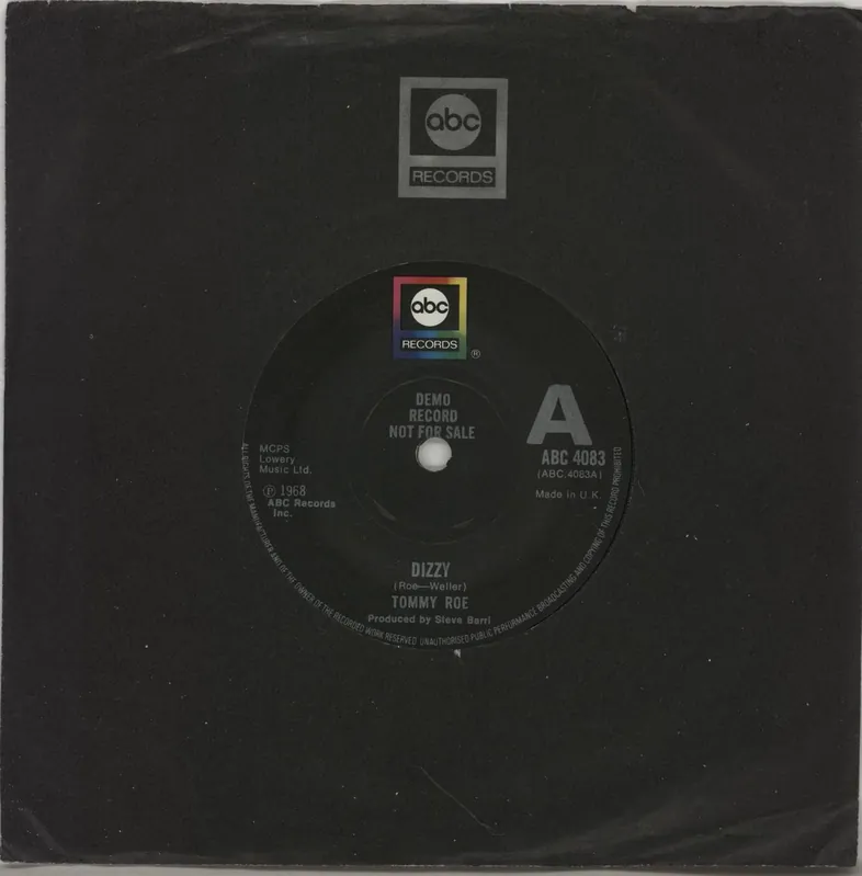 Tommy Roe Dizzy - A Label UK Promo 7" vinyl Affordable