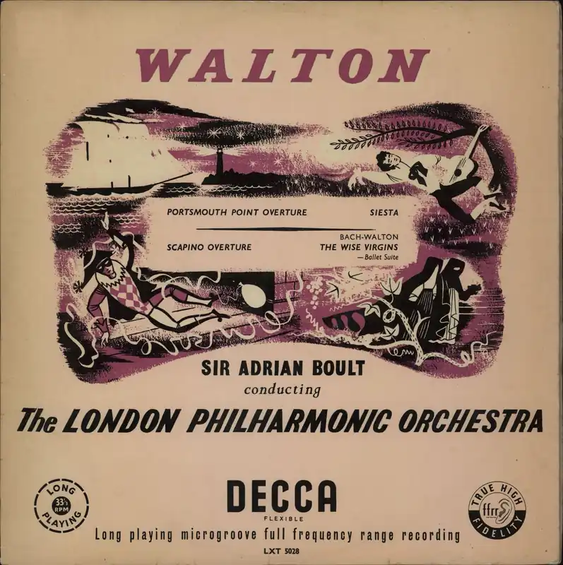 Free Shipping William Walton Portsmouth Point Overture / Siesta / Scapino Overture / The Wise Virgins UK Vinyl LP