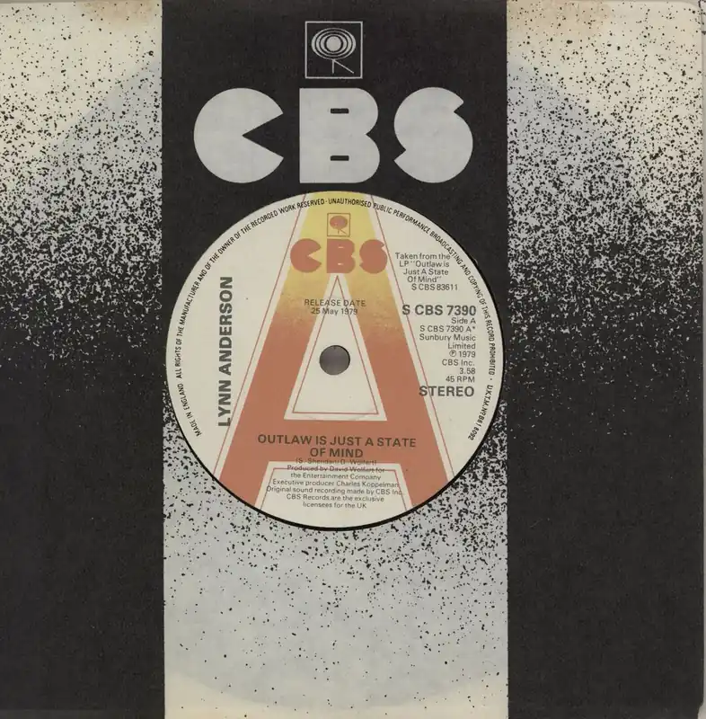 Lynn Anderson Outlaw Is Just A State Of Mind - A Label UK Promo 7" vinyl Reduced Price