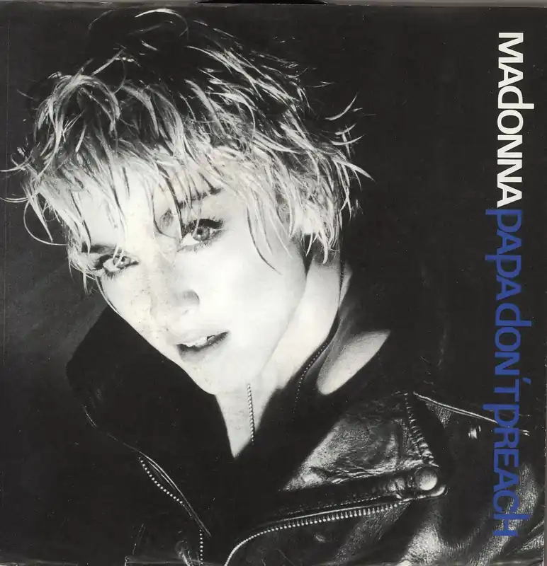 Madonna Papa Don't Preach - PR-Copy Stickered German 7" vinyl Limited Edition
