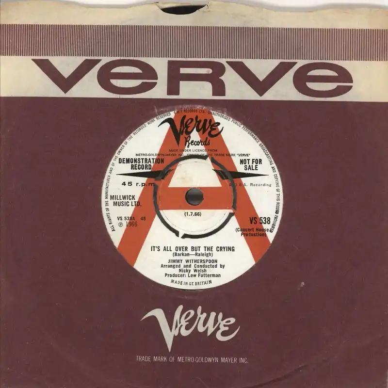 Mega Sale Jimmy Witherspoon It's All Over But The Crying - A Label UK Promo 7" vinyl
