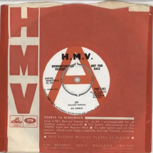 Limited Offer Ray Charles Cry UK Promo 7" vinyl