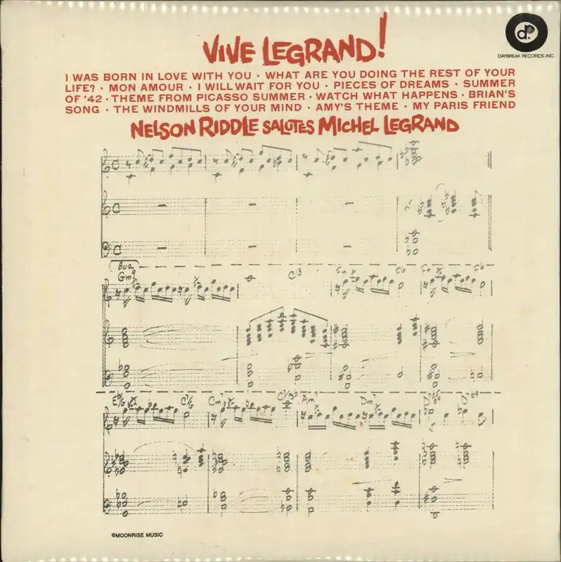 Nelson Riddle Vive Legrand! UK Vinyl LP Limited Edition