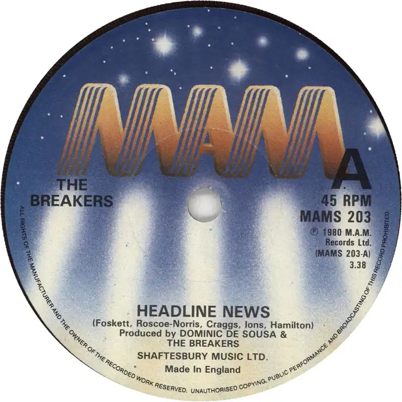The Breakers Headline News UK 7" vinyl Discount