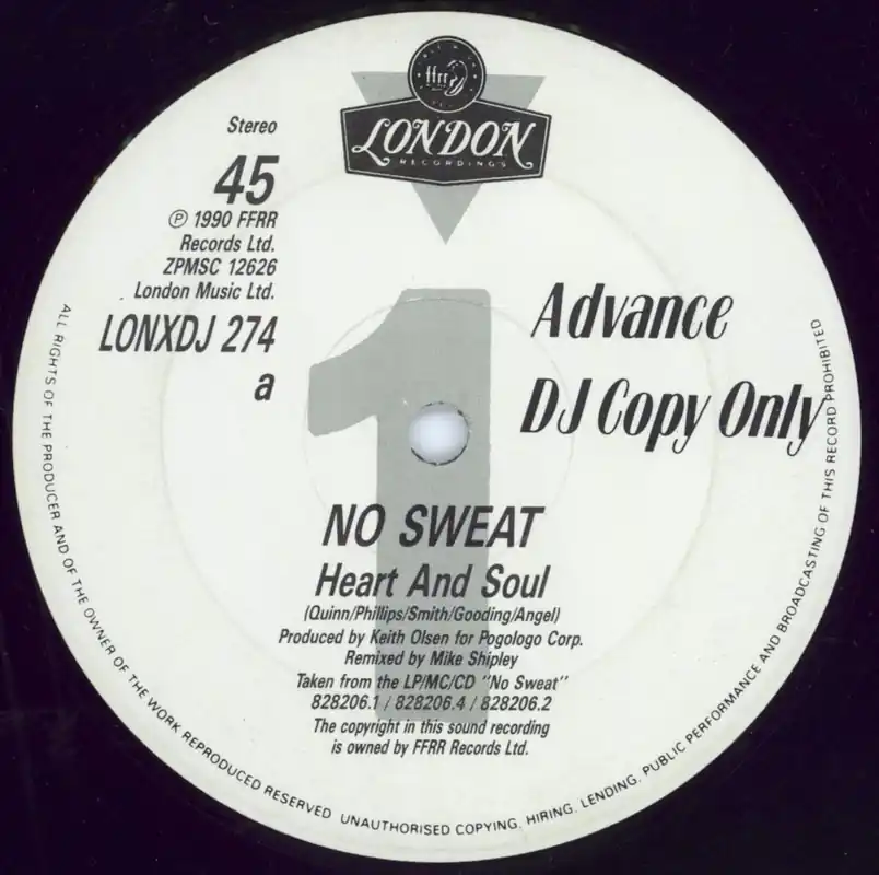 No Sweat Heart & Soul UK Promo 12" vinyl In Demand