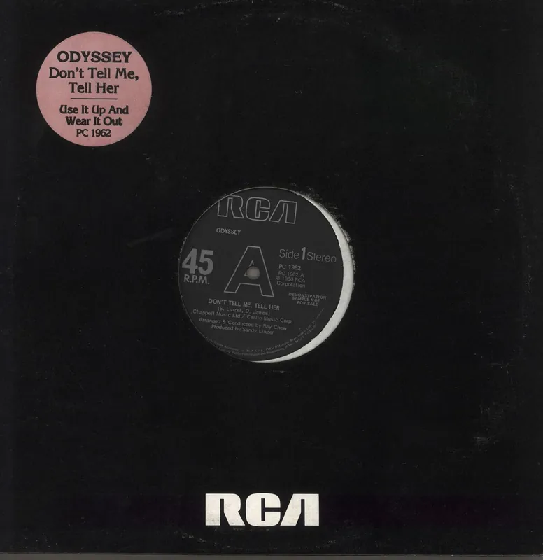 Super Sale Odyssey Don't Tell Me, Tell Her/ Use It Up & Wear It Out - A Label UK Promo 12" vinyl