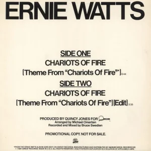 Top Rated Ernie Watts Chariots Of Fire US Promo 12" vinyl