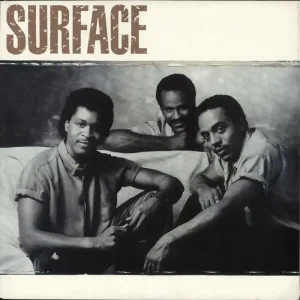 Surface Surface - Gold promo stamped UK Vinyl LP Money Back Guarantee