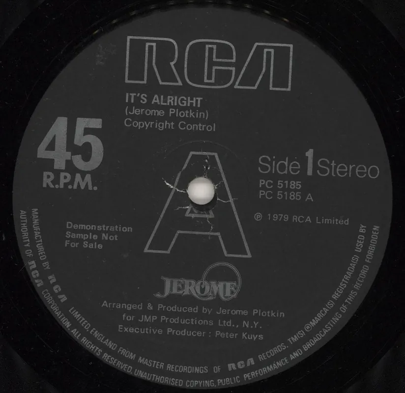 Jerome It's Alright - A Label UK Promo 12" vinyl Premium