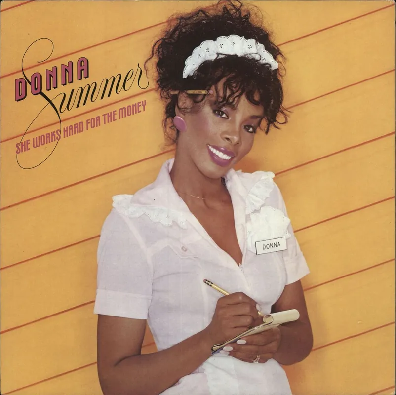 Low Price Donna Summer She Works Hard For The Money - gold stamp UK Vinyl LP