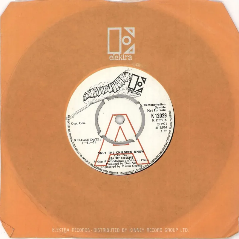 Jeanie Greene Only The Children Know - A Label UK Promo 7" vinyl Worldwide Shipping