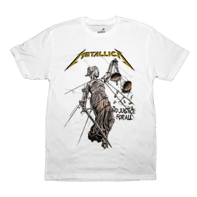 Metallica - And Justice For All (White) T-Shirt &ndash; Sonic Boom Records Cheap