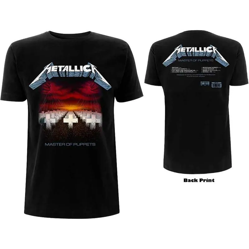 Luxury Metallica - Master Of Puppets T-Shirt (Back Print Track List) &ndash; Sonic Boom Records