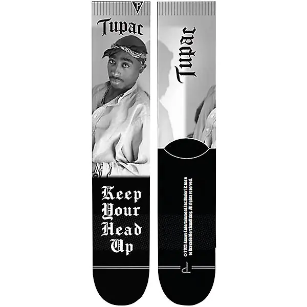 Authentic Perri Socks - TUPAC KEEP YOUR HEAD UP Socks - One Size &ndash; Sonic Boom Records