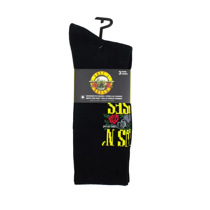 Must Have Perri Socks - GUNS N' ROSES ASSORTED CREW, 3PAIR - One Size &ndash; Sonic Boom Records