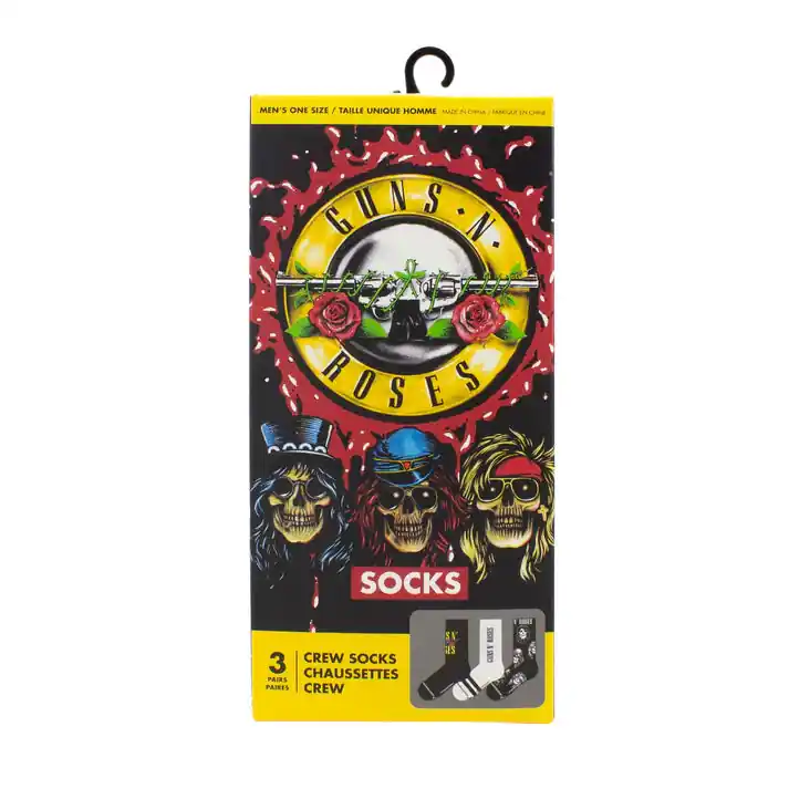 Super Sale Perri Socks - GUNS N ROSES ASSORTED CREW, 3PAIR - One Size &ndash; Sonic Boom Records